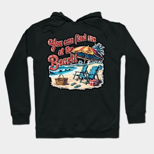 you can find me at the beach! fun summer vacation travel puns tee Hoodie